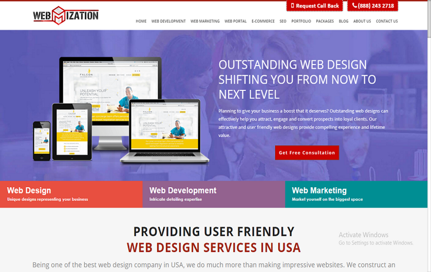 Webmization agency's portfolio